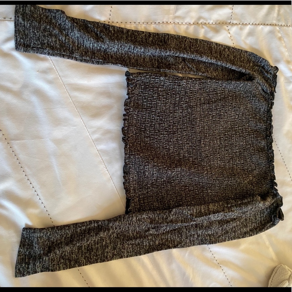 off the shoulder crop long sleeve